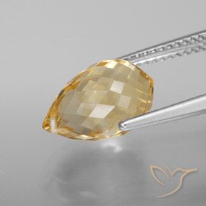 Citrino Dourado-Laranja Natural 4.30ct, Briolette, VVS-VS