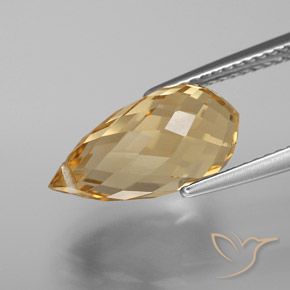 Citrino Dourado-Laranja Natural 4.70ct, Briolette, VVS-VS