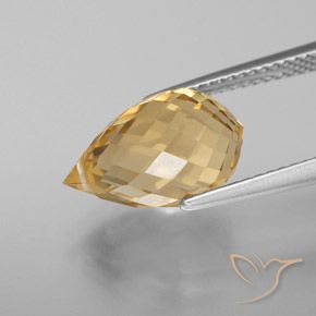 Citrino Dourado Natural 5.05ct, Briolette, VVS-VS