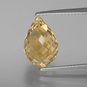 Citrino Dourado-Laranja Natural 5,50ct, Briolette, VVS-VS
