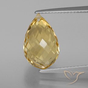 6.52ct Natural Laranja Dourada Citrino, Briolette, VVS