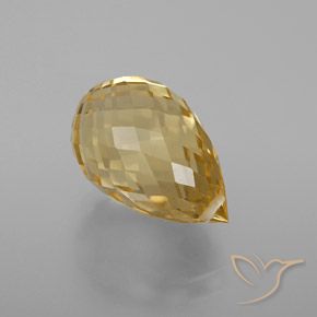 Citrino Laranja Dourada Natural 6.52ct, Briolette, VVS