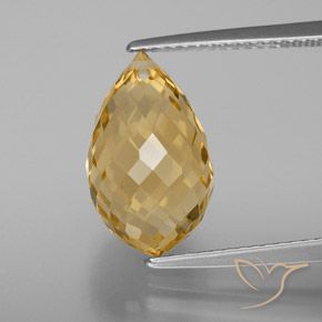 6.09ct Natural Dourado-Laranja Citrino, Briolette, VVS