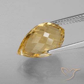 Citrino Dourado-Laranja Natural 6.09ct, Briolette, VVS