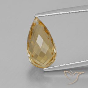 5.07ct Natural Dourado-Laranja Citrino, Briolette, VVS