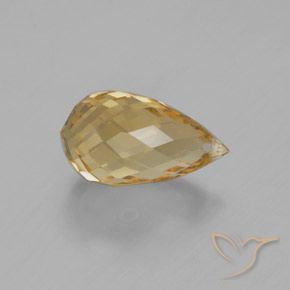 Citrino Dourado-Laranja Natural 5.07ct, Briolette, VVS