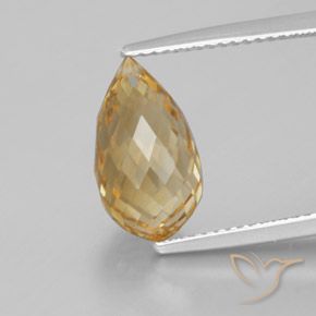 4.28ct Natural Dourado-Laranja Citrino, Briolette, VVS