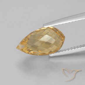 Citrino Dourado-Laranja Natural 4.28ct, Briolette, VVS