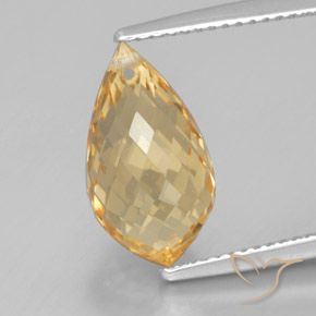 5.08ct Natural ouro amarelado Citrino, Briolette, VVS