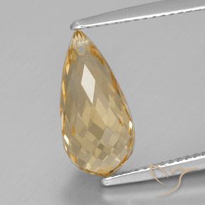 3.96ct Natural Dourado Citrino, Briolette, VVS-VS