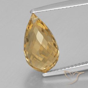 4.41ct Natural Dourado-Laranja Citrino, Briolette, VVS