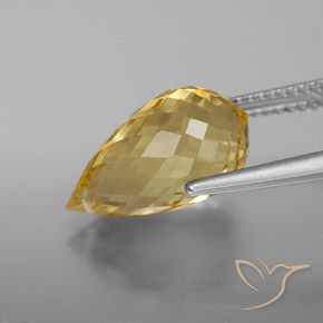 Citrino Dourado claro Natural 5.83ct, Briolette, VVS