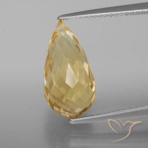 5.86ct Natural Laranja Dourada Citrino, Briolette, VVS