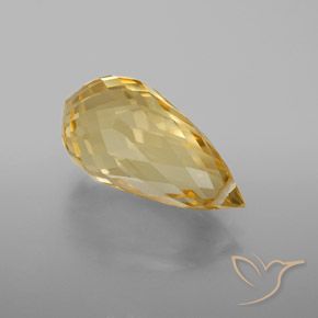 Citrino Laranja Dourada Natural 5.86ct, Briolette, VVS