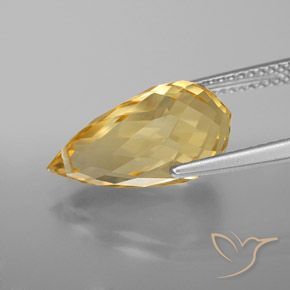Citrino Laranja Dourada Natural 5.86ct, Briolette, VVS