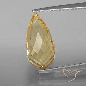 5.42ct Natural Dourado-Laranja Citrino, Briolette, VVS-VS