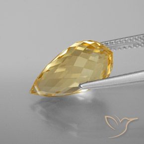 Citrino Dourado-Laranja Natural 5.42ct, Briolette, VVS-VS