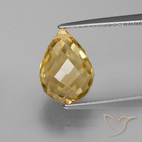 5.40ct Natural Laranja Dourada Citrino, Briolette, VVS-VS