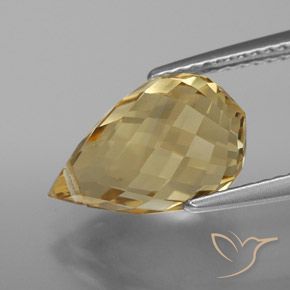 Citrino ouro avermelhado Natural 4.78ct, Briolette, VVS-VS