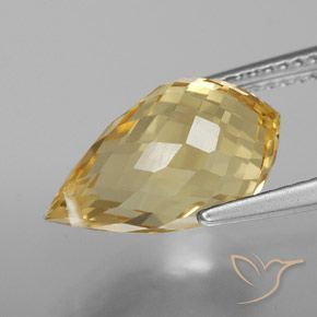 Citrino Dourado Natural 4.95ct, Briolette, VVS-VS