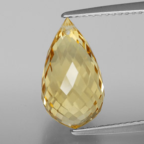 Citrino Laranja Dourada Natural 5.39ct, Briolette, VVS