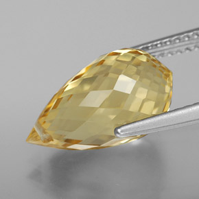Citrino Laranja Dourada Natural 5.39ct, Briolette, VVS