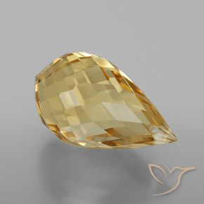 Citrino Dourado-Laranja Natural 4.64ct, Briolette, VVS