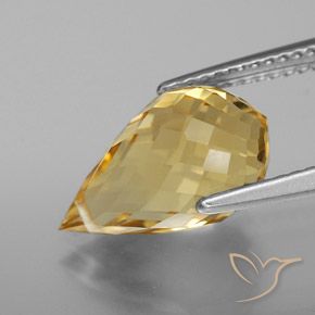 Citrino Dourado-Laranja Natural 4.64ct, Briolette, VVS
