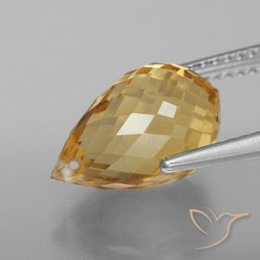 Citrino Dourado Natural 4.70ct, Briolette, VVS-VS