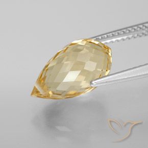 Citrino Laranja Dourada Natural 4.41ct, Briolette, VVS-VS