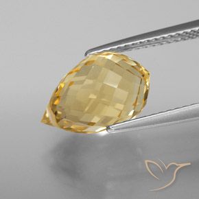 Citrino Laranja Dourada Natural 4.77ct, Briolette, VVS