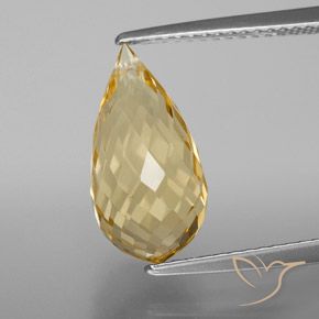 4.53ct Natural Dourado claro Citrino, Briolette, VVS-VS