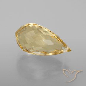 Citrino Dourado claro Natural 4.53ct, Briolette, VVS-VS
