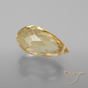 Citrino Laranja Dourada Natural 3.88ct, Briolette, VVS-VS