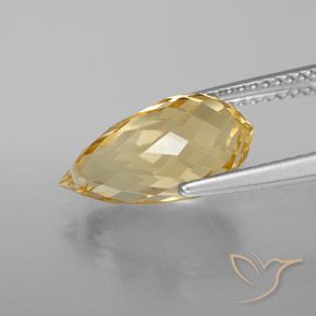 Citrino Laranja Dourada Natural 3.88ct, Briolette, VVS-VS