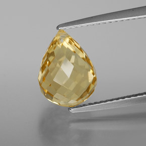 Citrino Dourado claro Natural 4.22ct, Briolette, VVS-VS