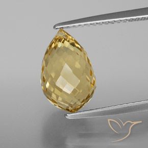 4.15ct Natural Laranja Dourada Citrino, Briolette, VVS-VS