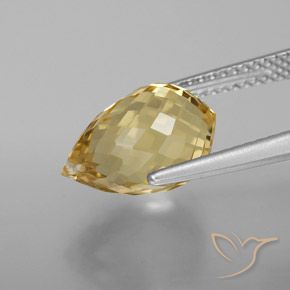 Citrino Laranja Dourada Natural 4.15ct, Briolette, VVS-VS