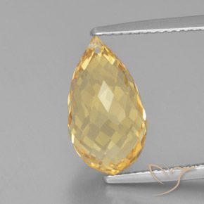6.11ct Natural Ouro Citrino, Briolette, VVS-VS