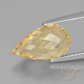 Citrino ouro médio Natural 5.84ct, Briolette, VVS-VS