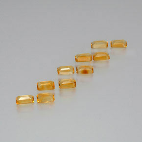 Pedras preciosas de citrino amarelo natural de  ct, corte esmeralda, VS