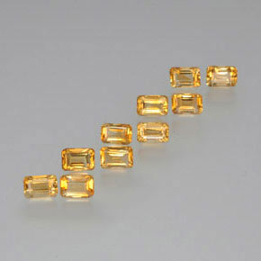 Pedras preciosas de citrino dourado natural de 6,74 ct, corte esmeralda, VS