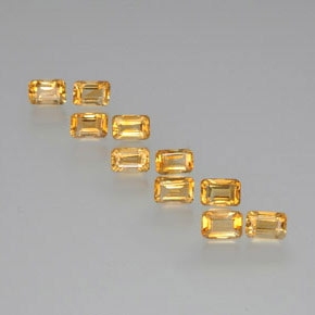 Pedras preciosas de citrino dourado natural de 6,74 ct, corte esmeralda, VS