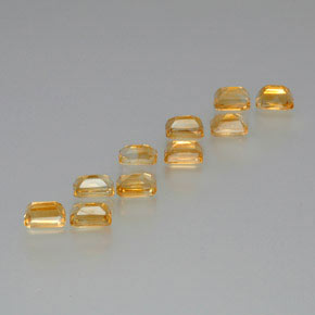 Pedras preciosas de citrino dourado natural de 6,74 ct, corte esmeralda, VS