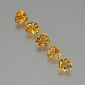 Pedras preciosas de citrino dourado natural de 4,03 ct, formato de coração, VS