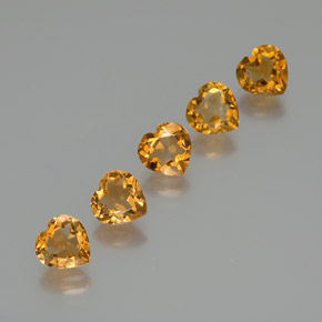 Pedras preciosas de Citrino Laranja escuro-dourado natural de 4.91 ct, Formato de coração, VVS-VS