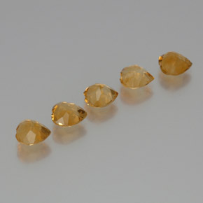 Pedras preciosas de Citrino Laranja escuro-dourado natural de 4.91 ct, Formato de coração, VVS-VS
