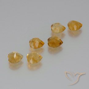 Pedras preciosas de Citrino Laranja-Ouro natural de 6.32 ct, Coração, VVS-VS