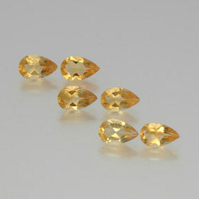 Pedras preciosas de citrino dourado natural de 4,46 ct, formato de pêra, VS