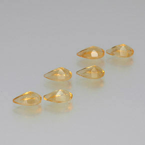 Pedras preciosas de citrino dourado natural de 4,46 ct, formato de pêra, VS